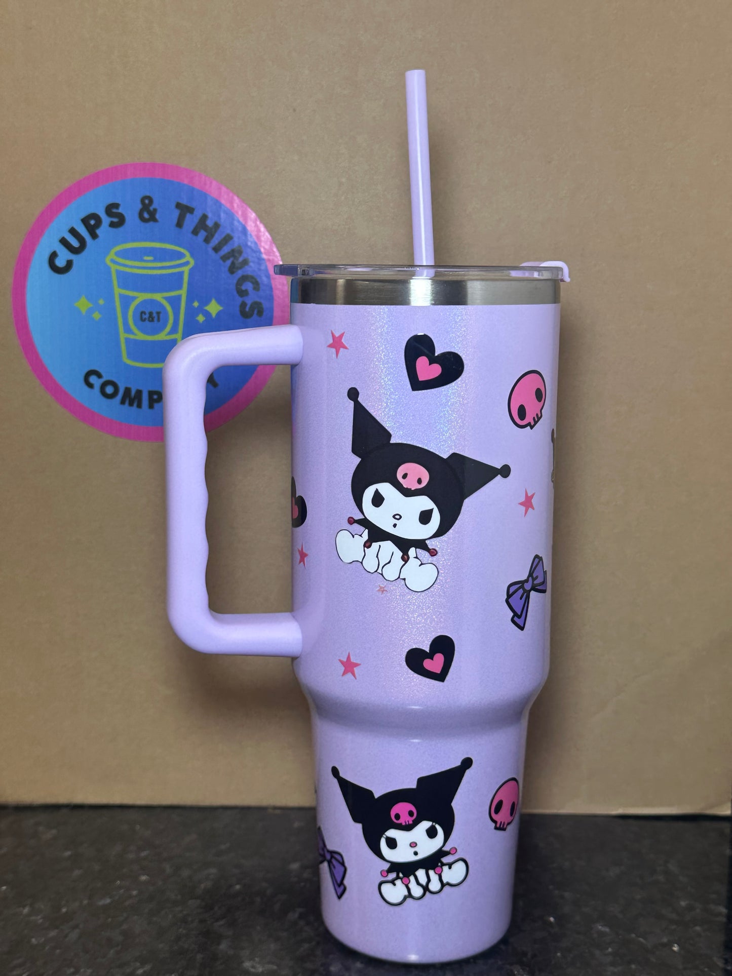 Kuromi Hearts 40 oz Tumbler