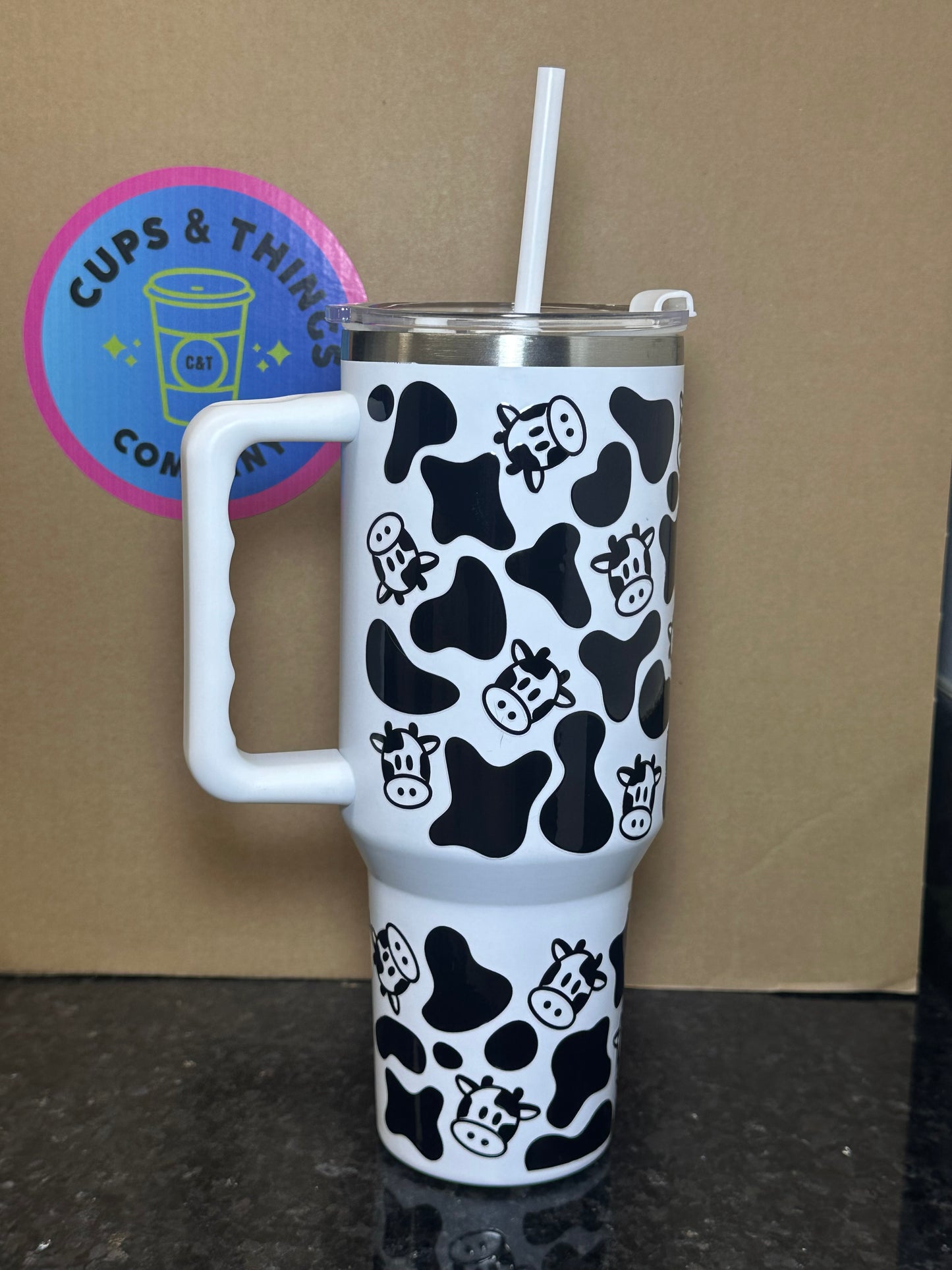 Cow Print 40 oz Tumbler