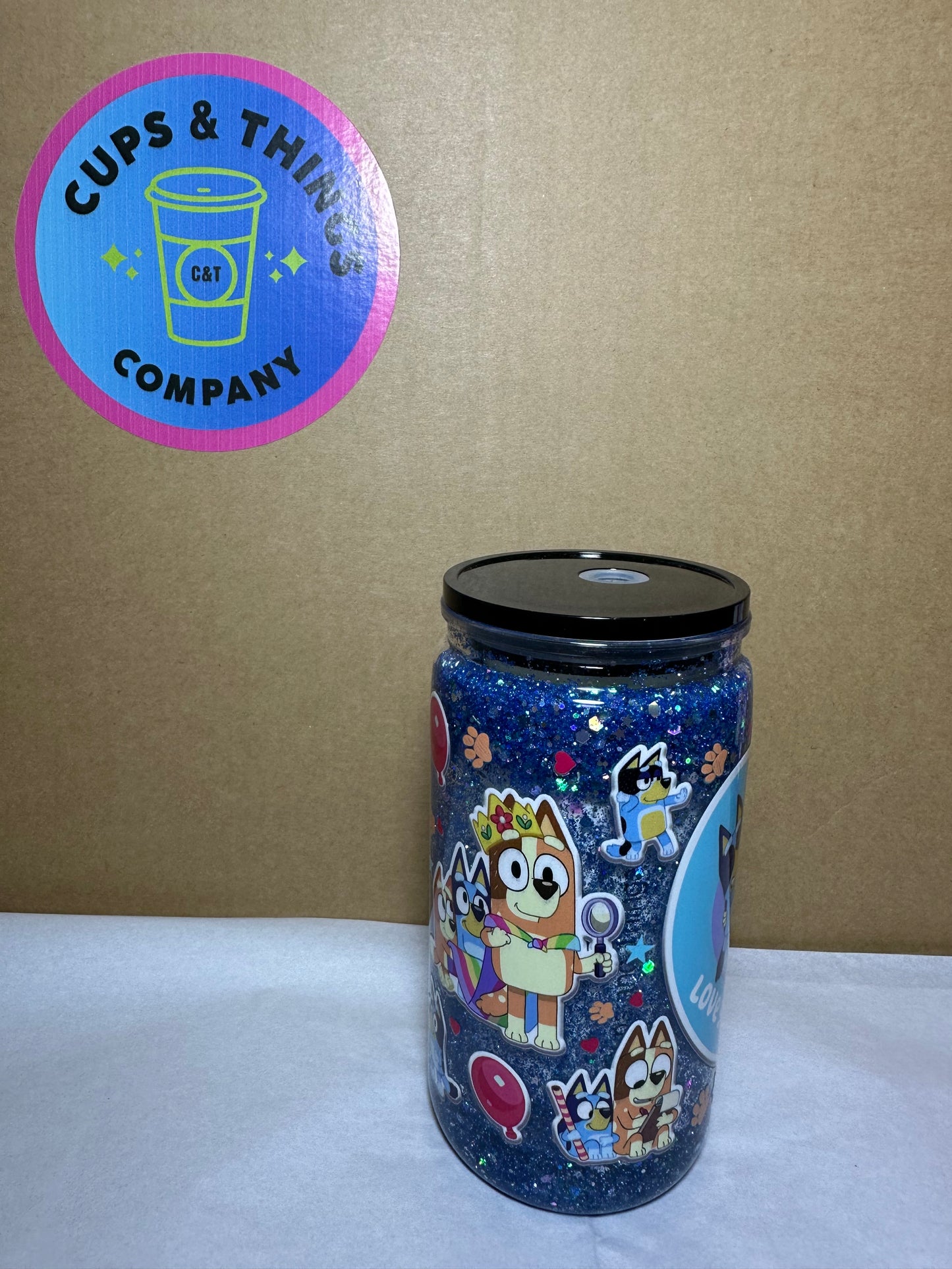Bluey 16 oz Snow Globe Cup Plastic