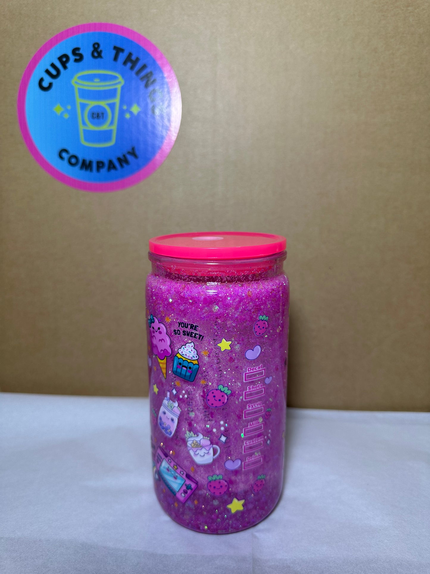 Hello Kitty 16 oz Snow Globe Cup Plastic