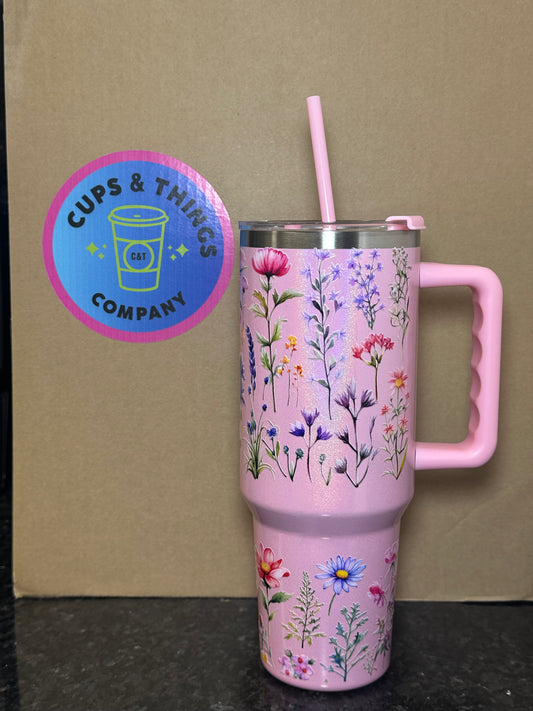 Flowers 40 oz Tumbler