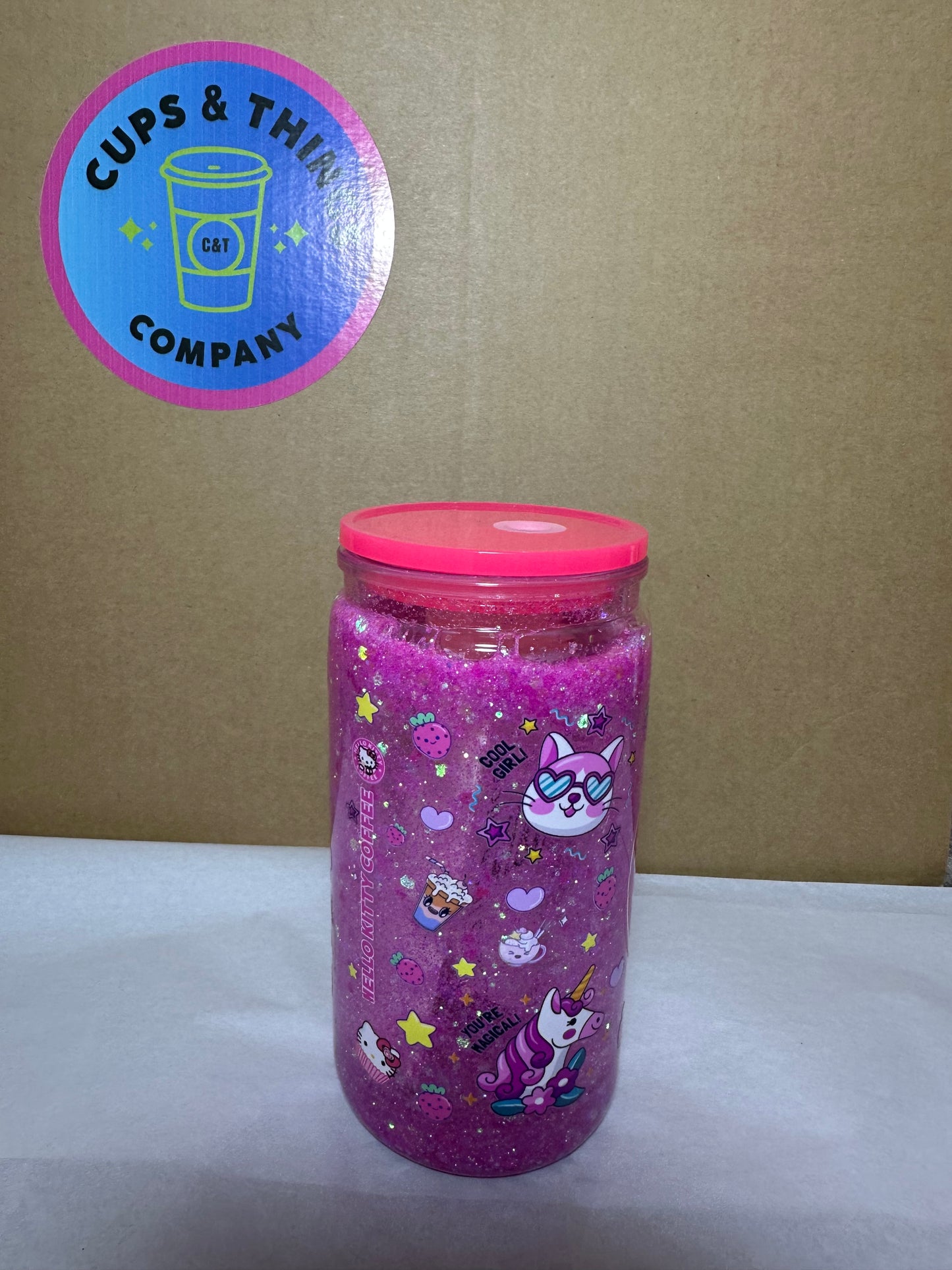 Hello Kitty 16 oz Snow Globe Cup Plastic
