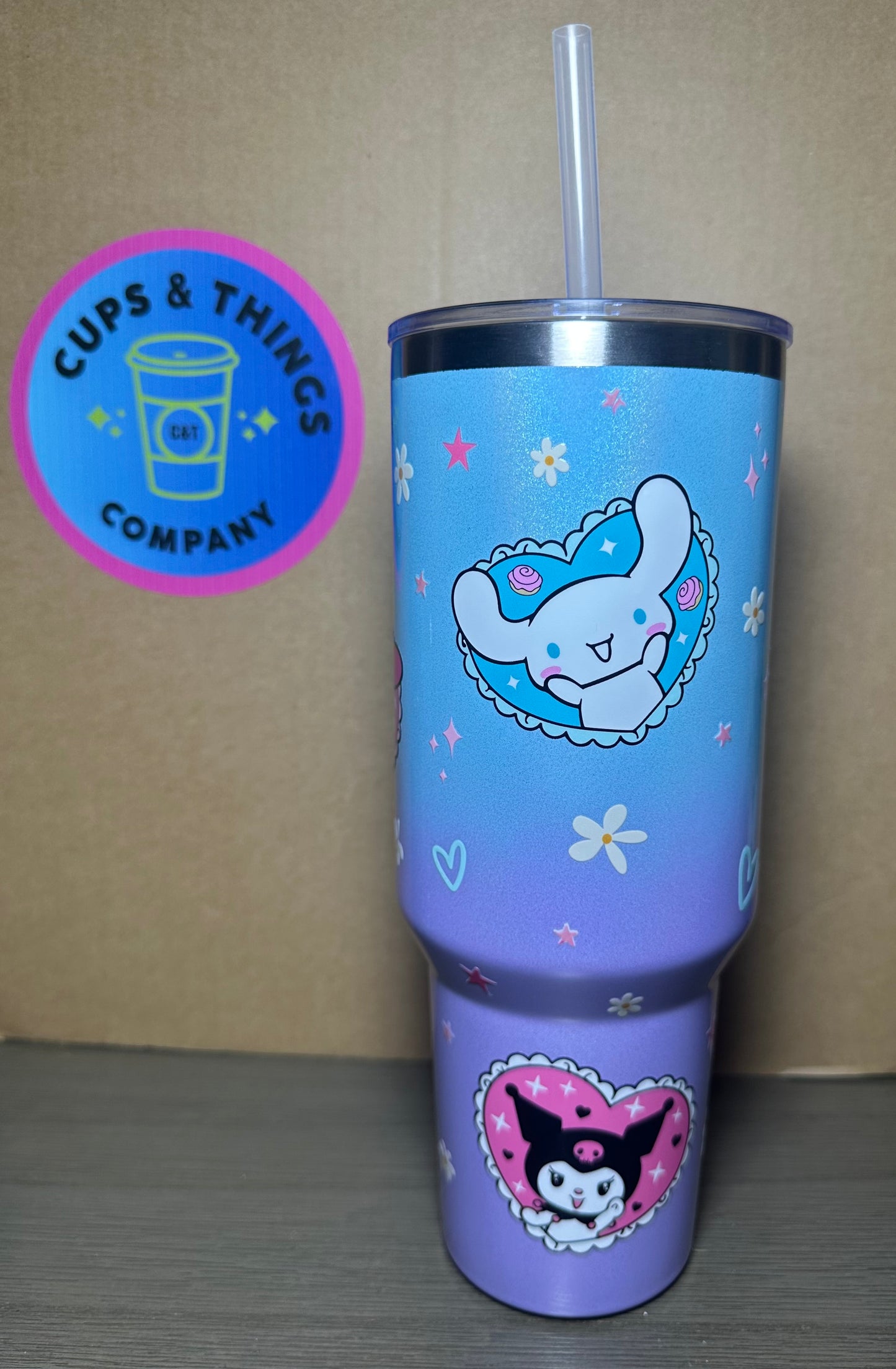 Hello Kitty Friends Blue and Purple 40 oz Tumbler