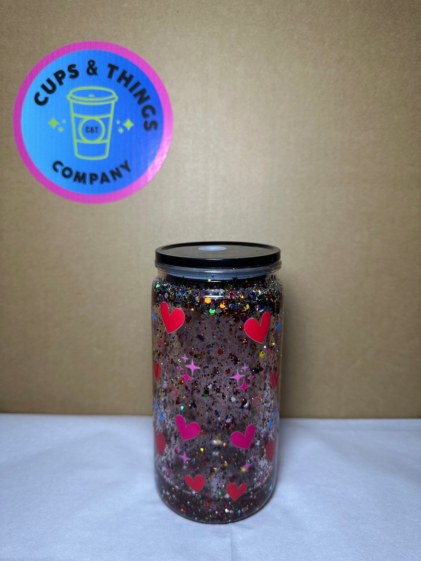 Mickey and Minnie 16 oz Snow Globe Cup Plastic