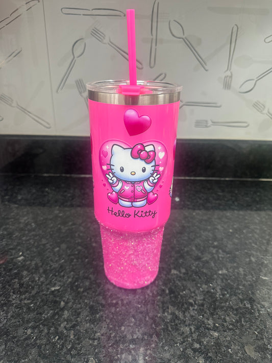 Hello Kitty 40 oz Pink with Glitter Tumbler