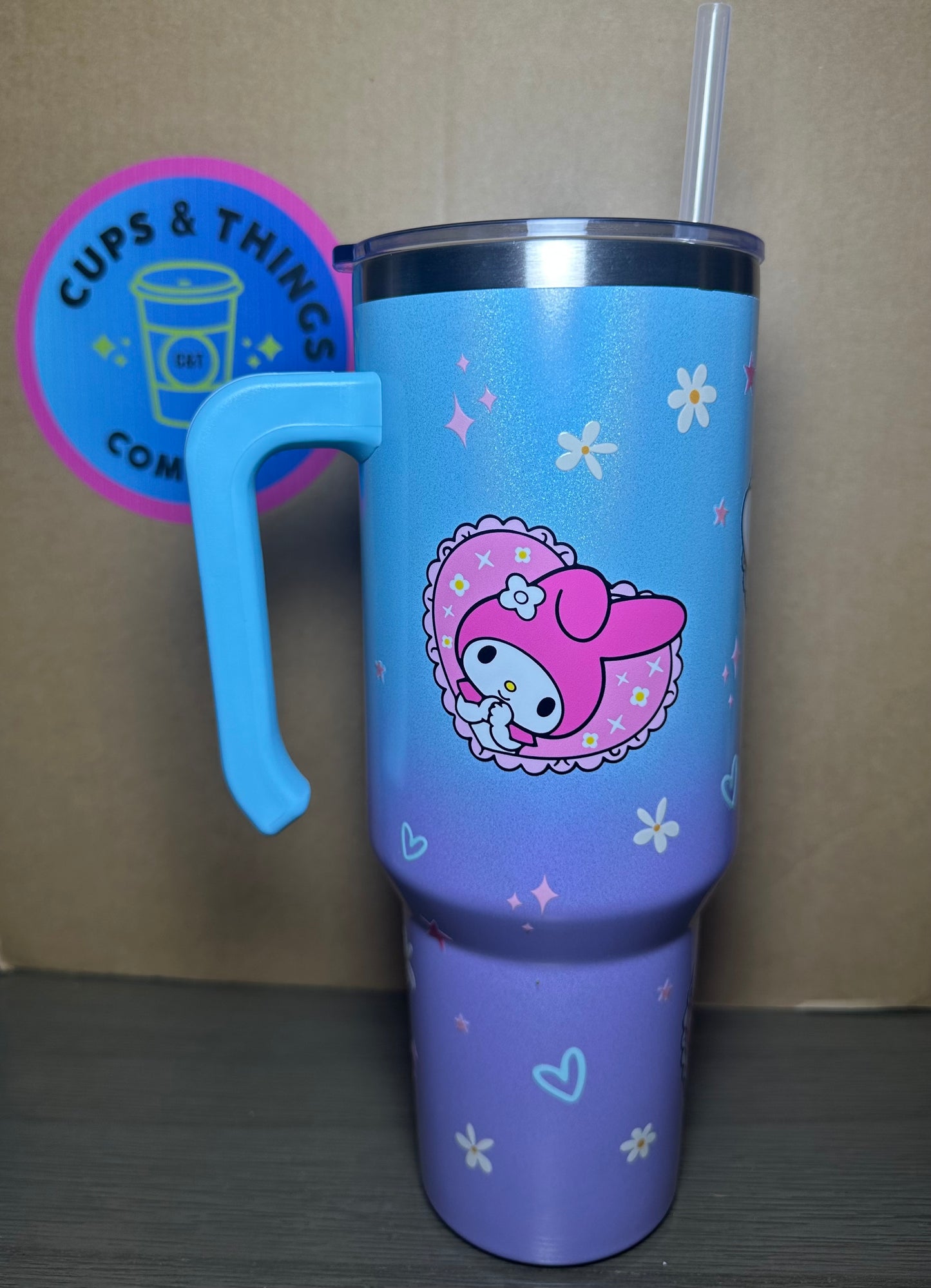 Hello Kitty Friends Blue and Purple 40 oz Tumbler
