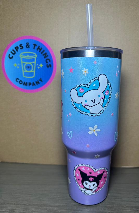Hello Kitty Friends Blue and Purple 40 oz Tumbler