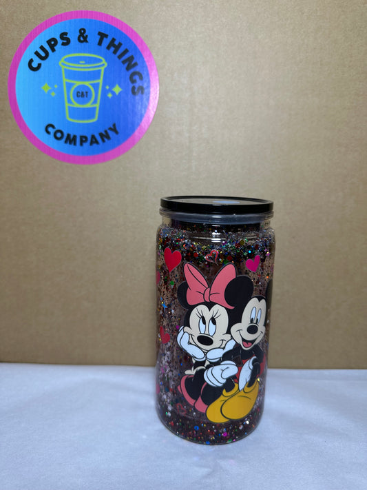 Mickey and Minnie 16 oz Snow Globe Cup Plastic