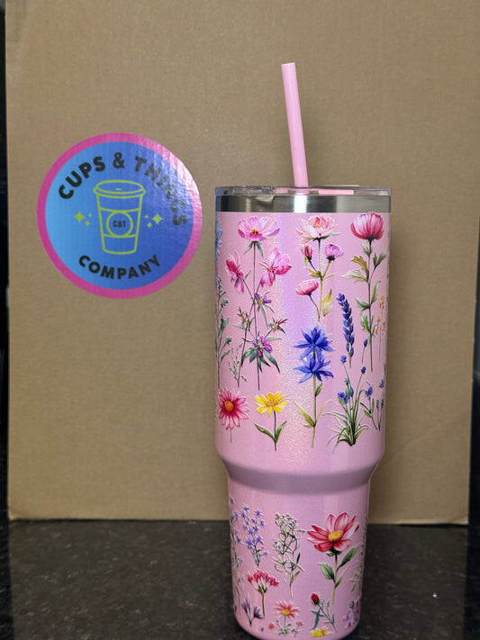 Flowers 40 oz Tumbler