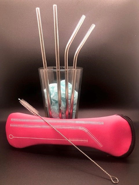 Reusable Stainless Steel Set- Pink