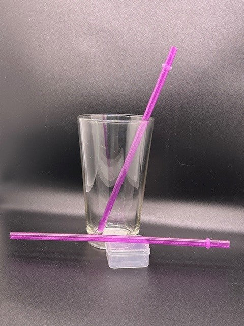 Purple Glitter Plastic Straw Reusable